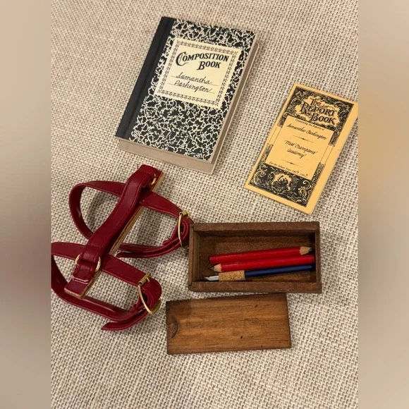 Retired American Girl PC Samantha’s Buster Brown Dress & School Supplies 1986 - Picture 8 of 14